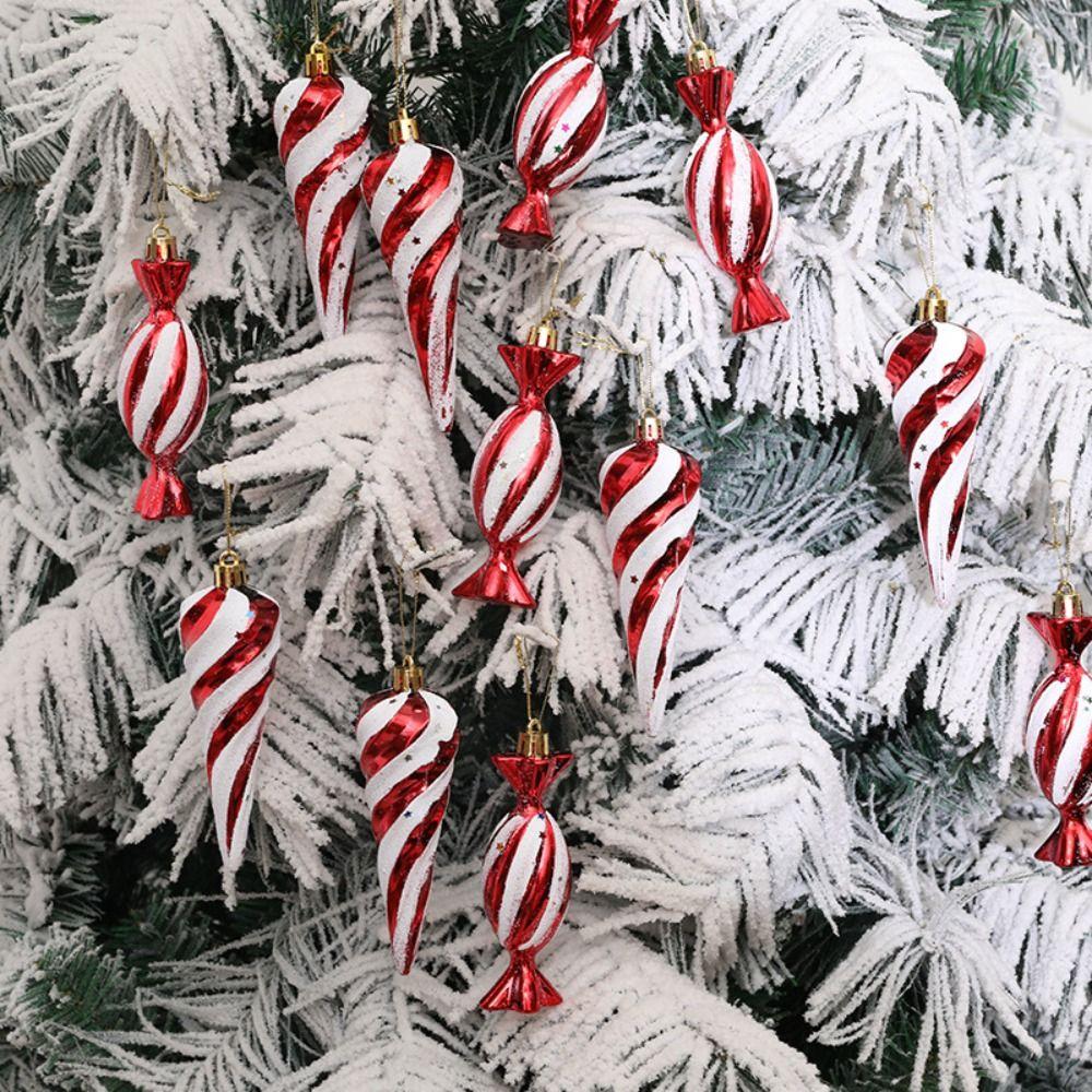 

6pcs Plastic Painted Christmas Balls Set Christmas Tree Pendants Merry Christmas Decoration
