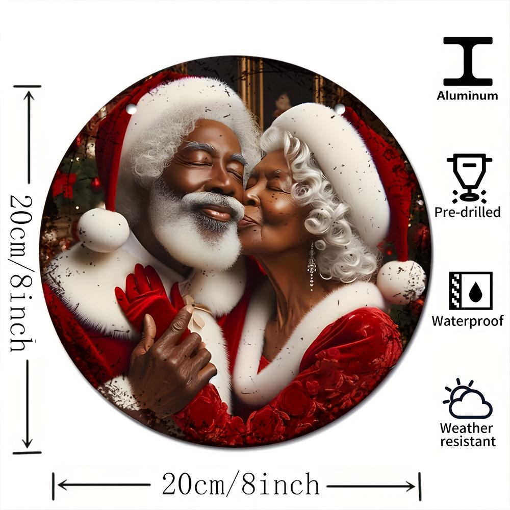 

Винтажная металлическая табличка «Санта и миссис Клаус» — настенное искусство из алюминия размером 8x8 дюймов для рождественских украшений, идеально подходит для домашнего бара или открытого пространства чёрный