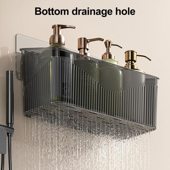 Wall Mount for Small Items Wall-mounted Storage Rack, Transparent Plastic Space Saving Organizer Bin, Multi Purpose Self Adhesive No Drill Container