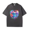 D06-03 MINISO 2026 Summer High-quality Printed Pure Cotton Shoulder Style Men's and Women's Round Neck Short Sleeved Couple T-shirt