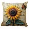 Vintage Sunflower Bird Pattern Pillow Cover Decorative Cushion Cover Home Decor Sofa Living Room Bedroom Farmhouse Nature Rustic