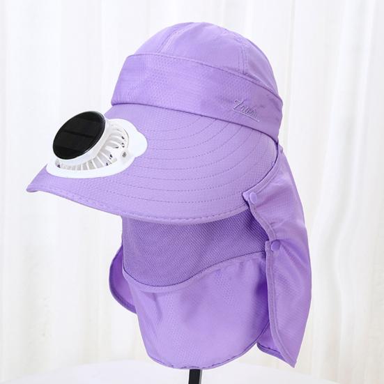 Solviftehatt med nakkelapp UV-beskyttelse Hatt med kjølevifte USB-oppladbar Pustende Herre Dame Sommer Utendørs Bredbremmet Solhatt