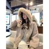 2026 Autumn/Winter Korean Style Velvet-Lined Woolen Cotton Jacket for Couples - Trendy, Thick, and Casual