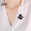 Versatile Enamel Brooch Craft Halloween Cartoon Black Cat Skeleton Shape