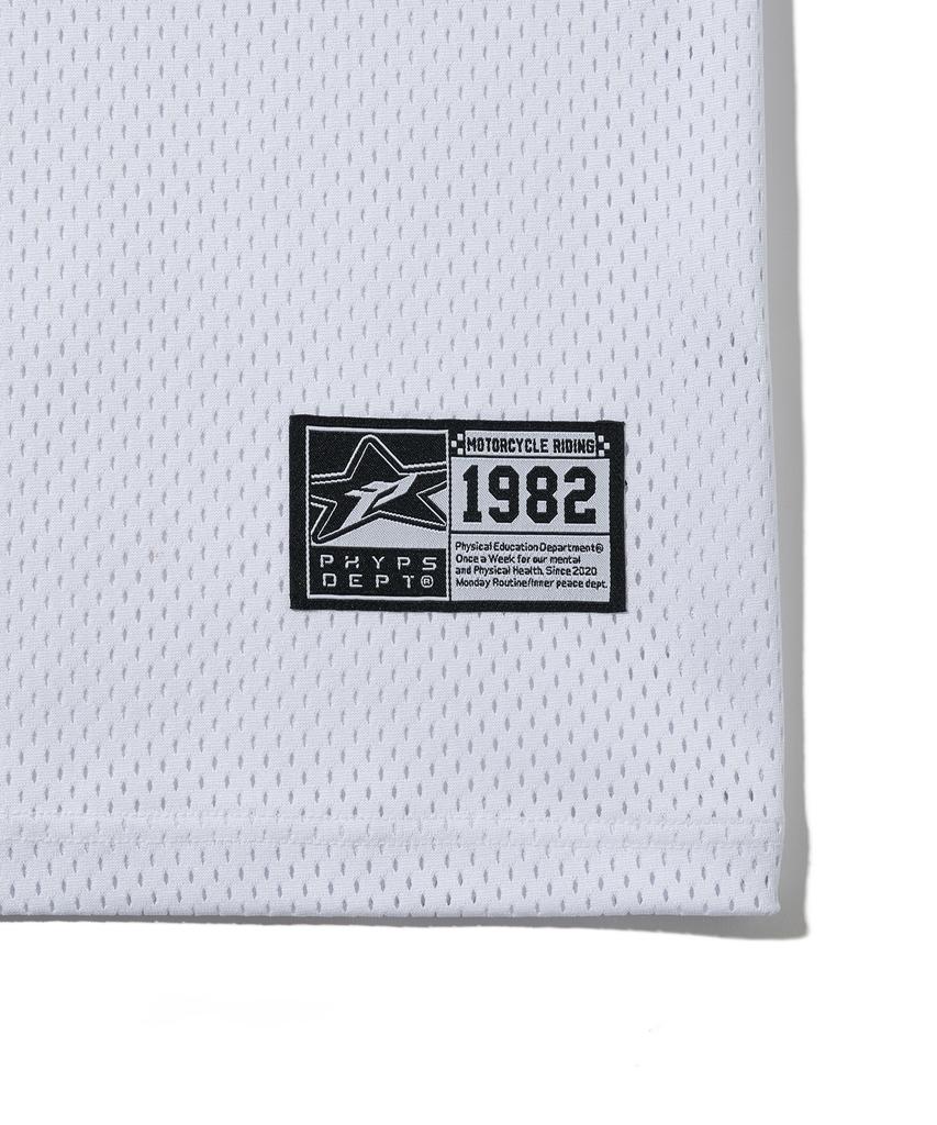 PHYPS MOTORCYCLE Motorcycle Piping Mesh Short Sleeve White