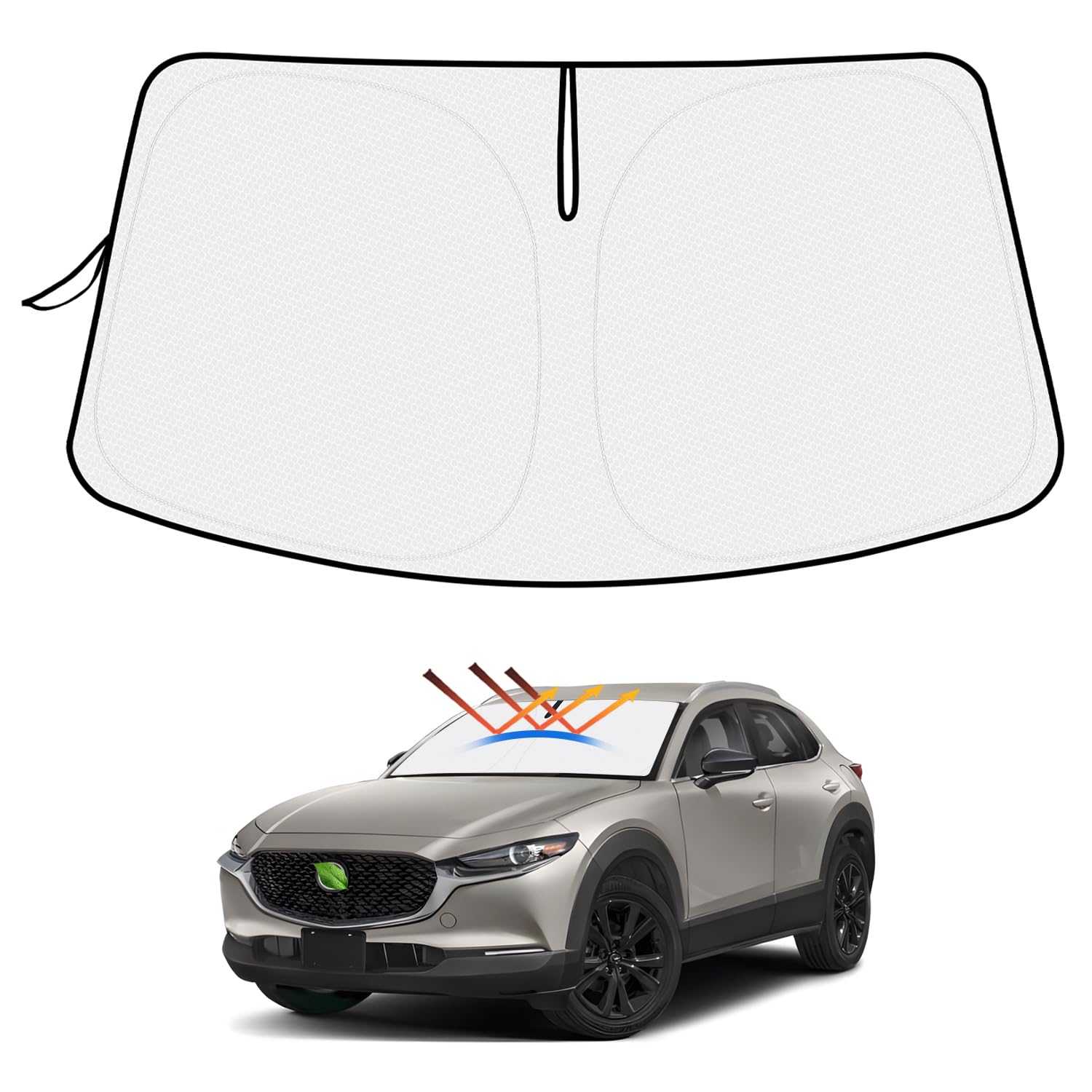 

Mozan Windshield Sunshade for Mazda DM Series October 2019 UV Sun Light Heat Honeycomb Design with Storage Easy Heat Interior Direct from Manufacturer
