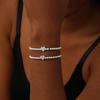 Silver Plated Heart Bead Elastic Bracelet - Unisex Jewelry