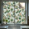 Electrostatic Window Sticker Stained Glass Privacy Film, Flower Wall Decals, UV Blocking Tearable Reusable Cling Floral Stickers for Bedroom