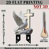 2D Flying Dove Cross Cemetery Stake Christian Memorial Decor Outdoor Lawn Garden Plug