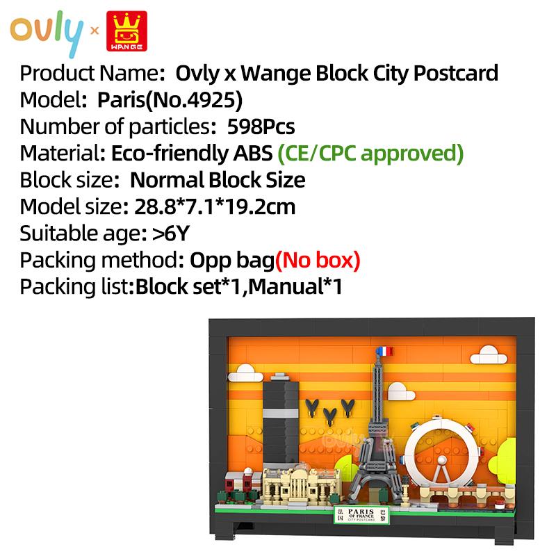 

Wange Франция Париж Город Пазл Подвесной Арт Декор Гостиная Сборка Строительные Блоки № 4925