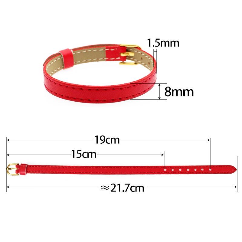 [JN] 2PCS Pet Collar DIY Accessories New Dollhouse 8mm PU Leather Bracelet For Slide Charms Wristband Women