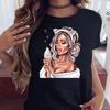 Women T Shirt Fashion Casual Female Print Shirt Loose Women Oneck Tops Harajuku 90s Girls Kawaii T Shirt Korean Style Clothes