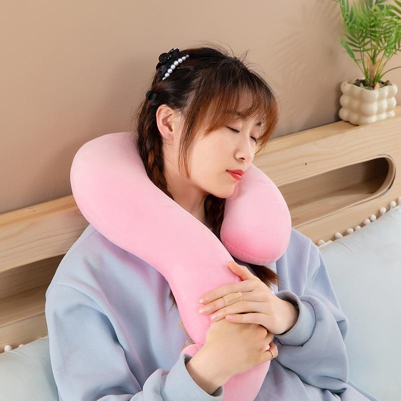 Love Heart-shaped U-shaped Pillow Nap Pillow Plush Doll Plush Toys Student Dormitory Airplane Travel Send Girlfriend Neck Pillow