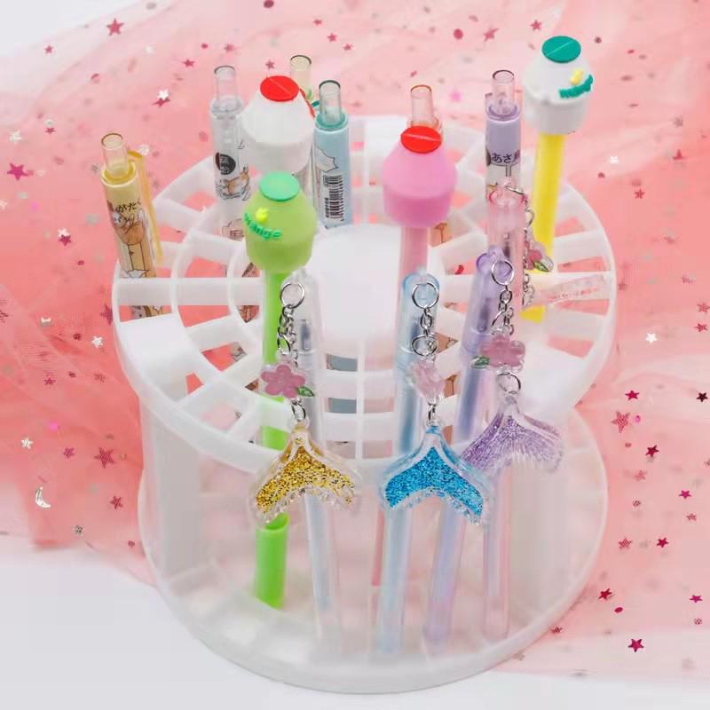 Large Multi-hole Desktop Pen and Paintbrush Holder for Students Pen Holder белый
