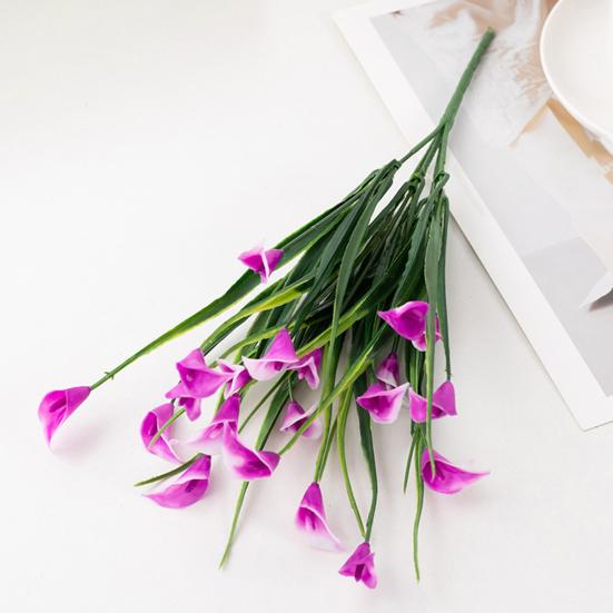 Künstliche Calla-Lilien, Strauß, realistische Kunstblumen, UV-beständig, Kunst-Calla-Lilien für Blumenarrangements in Vasen im Innenbereich, Dekoration für den Außenbereich, 10 Stück