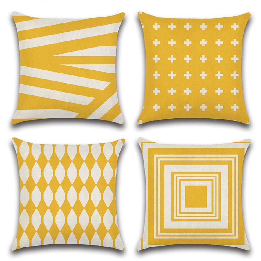European and American Style Modern Minimalist Geometric Figure Linen Pillowcase Office Sofa Nap Cushion Pillowcase