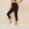 Women Hollow Out Splice Tight Fitness Leggings Yoga Cropped Pants Trousers