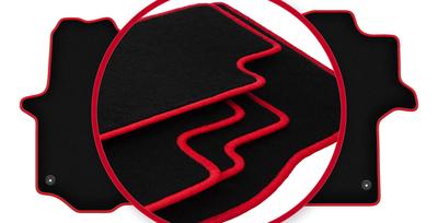 Velour Floor Mats with Red Edge For: Mercedes Crafter II Delivery Van (2016-)