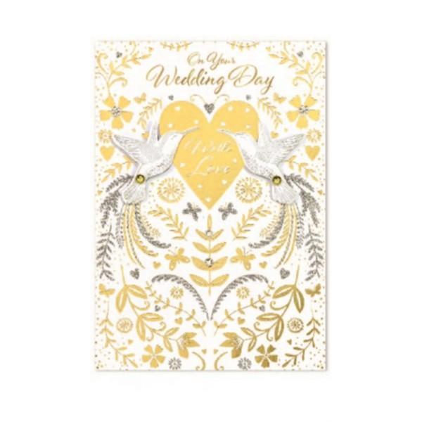 Simon Elvin Doves Wedding Greetings Card (Pack of 6)