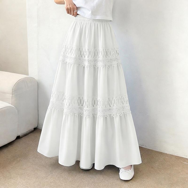 ZANZEA Kadın Rahat Elastik Bel Bol Tatil Uzun Etekler