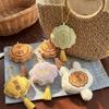 Soft Mooncake Plush Keychain Miniature Mooncake Hanging Decoration Cute Bag Ornament  Mid-Autumn