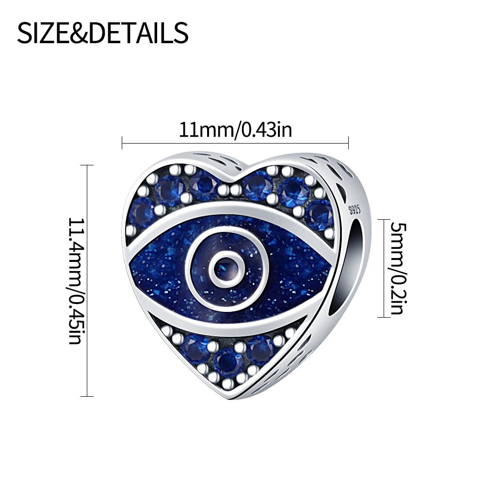 Charms Original Copper Plated Devil'S Blue Pupil Beads Fit Bracelet Diy Fine Gift Women Delicate Jewelry Accessory