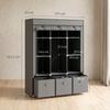 Fabric Wardrobe made of Non-Woven Fabric, Folding Wardrobe, incl. 3 Drawers, 125 cm x 43 cm x 162.5 cm, Grey