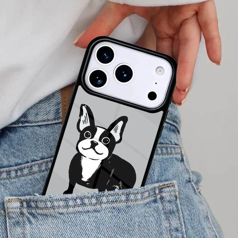 Cute French Bulldog Boston Terrier Phone Case for iPhone 16e 15 14 13 12 17 Pro Max Plus Air 17pro Cover Coque
