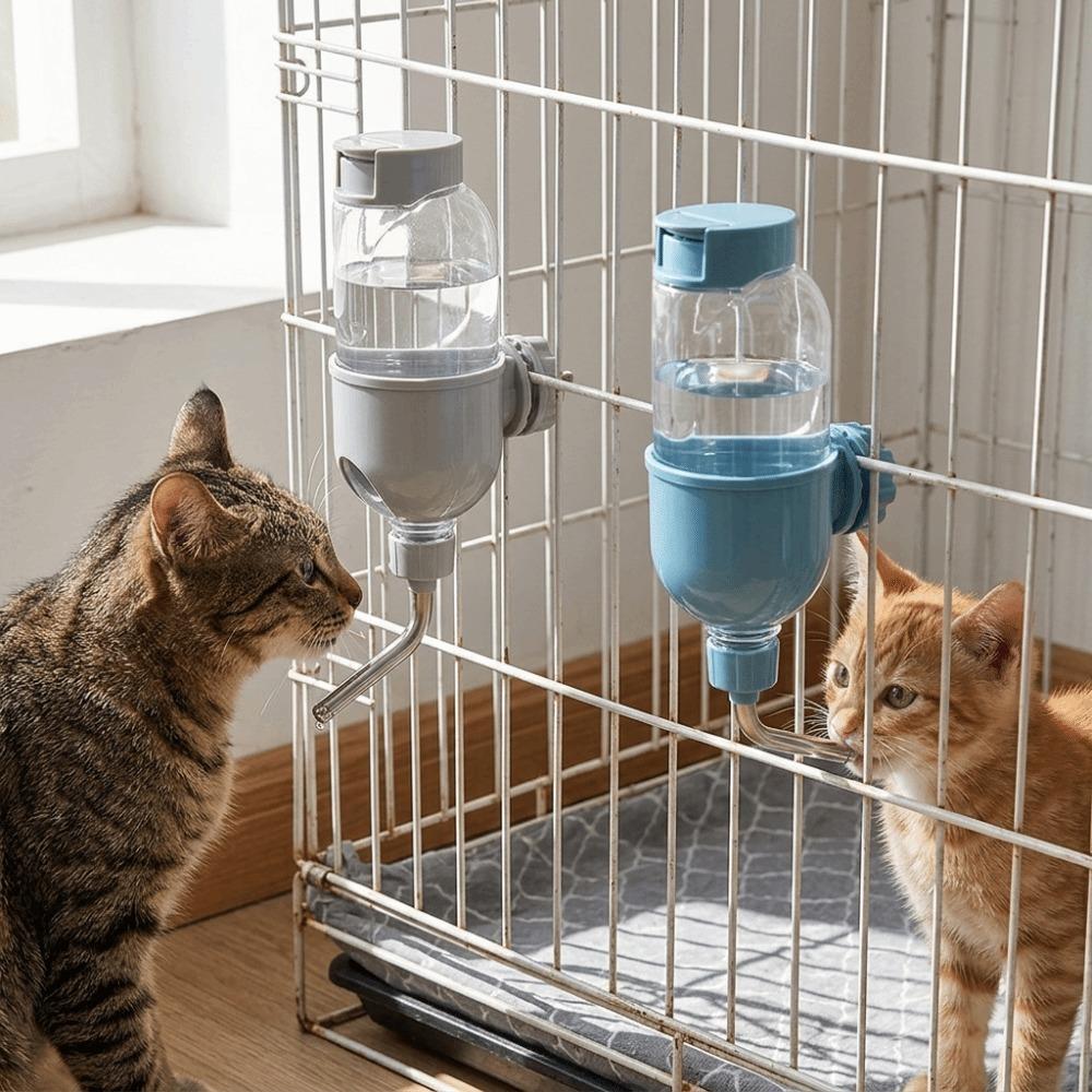 Double Steel Bead Pet Water Feeder Cat Dog Drinking Fountain  Small Pet Feeding