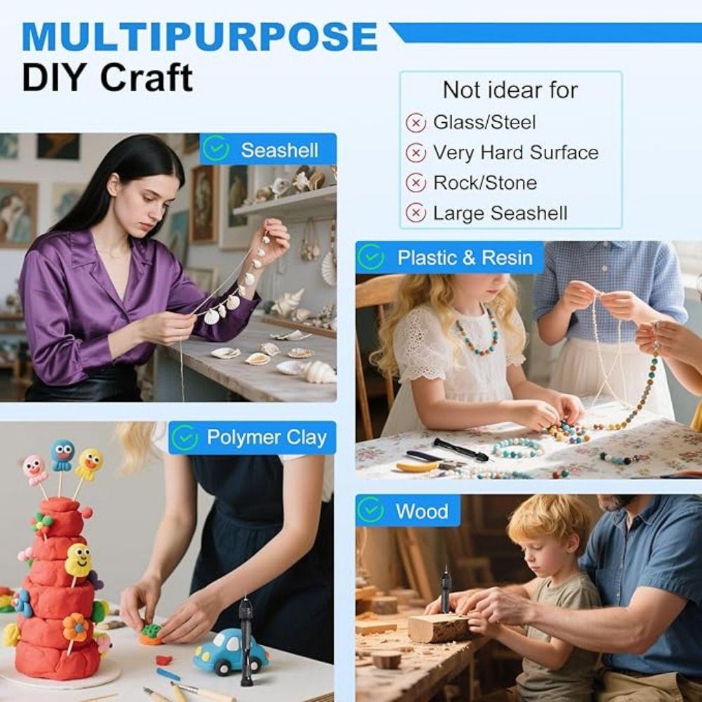 Stiftenbohrer Lochbohrer 0,6-3mm Mikrobohrer Kunststoff Bastelbohrer Set Schmuckherstellung