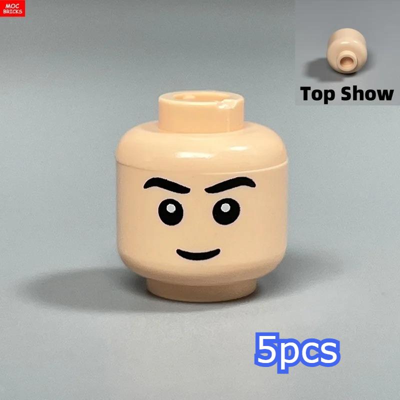 MOC Bricks Hollow Flesh Face Expression Head For 4cm Figure DIY Educational Building Blocks Toys For Children Gifts