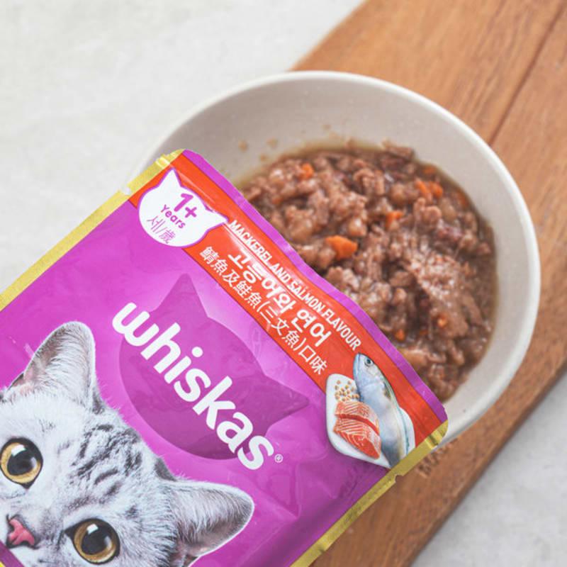 [Pet] Wiscas Adult Cat Pouch 80 G Mackerel And Salmon