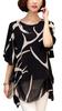 Aspersio Chiffon Top with a Beautiful Flared and This Slimming Pullover Shirt Features a and Cute It Features a Round Drop and a Available In Black