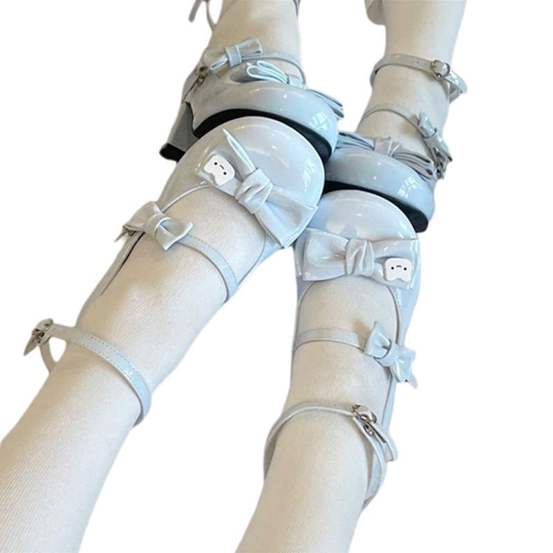 Sweet and cute lolita shoes fairy little puff bow cute and versatile lolita single shoes jk little leather shoes woman