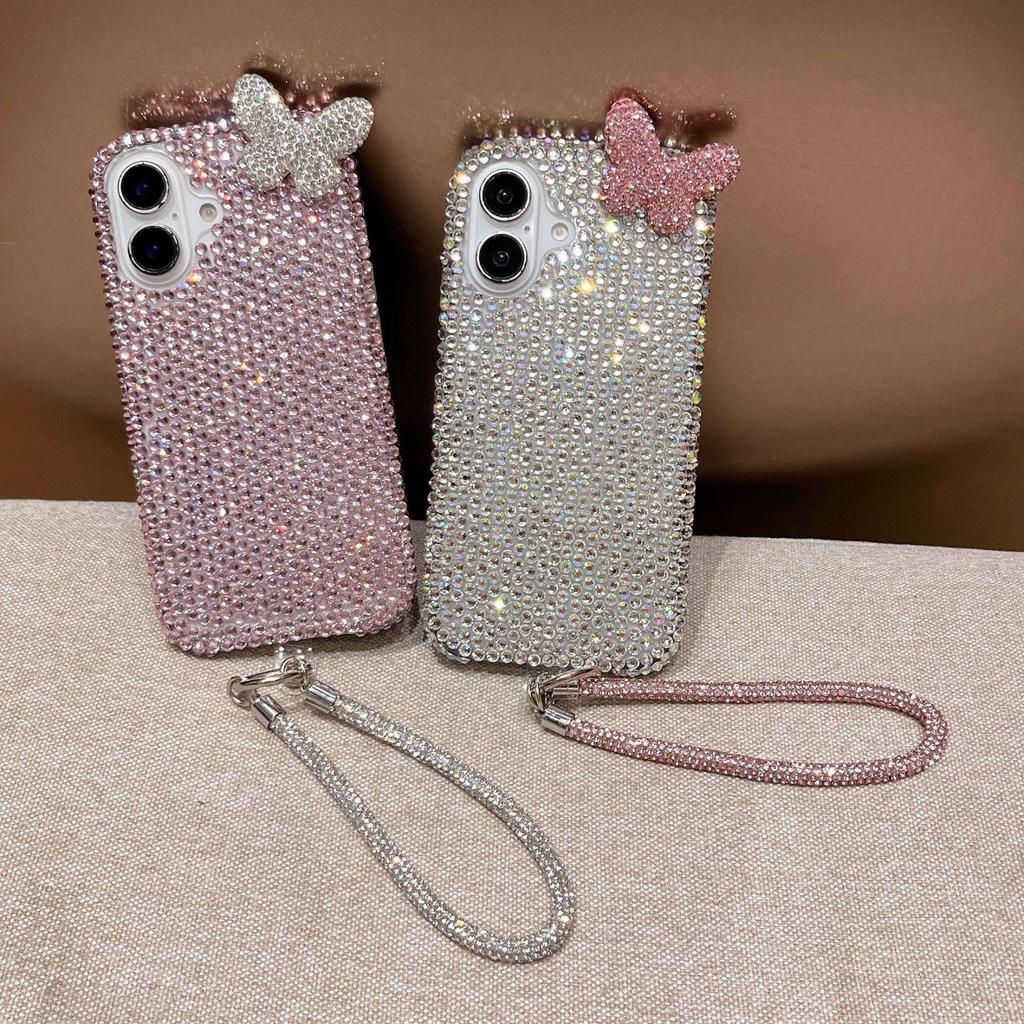 Luxury Diamond Butterfly Phone Case for 11/12/15/16/17 Pro Max