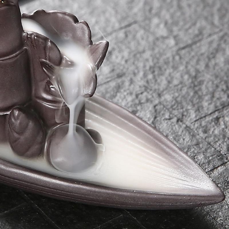 Keramik Wasserfall Rauch Rückfluss Räuchergefäß Halter Räucherschale Räucherstäbchen Heimdekoration