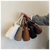 2026 Fashionable Solid Color Vintage Design New Simple Elegant Commuter Vertical Style Hand-Carried Single Shoulder Crossbody Small Square Bag