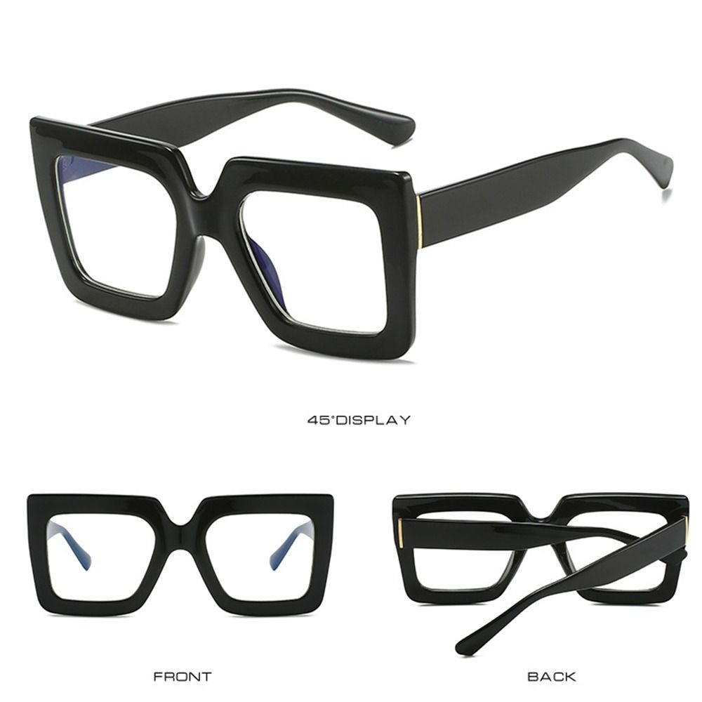 Retro Anti-Blue Light Glasses Transparent Plain Glasses Ins Square Eyeglasses Party Props
