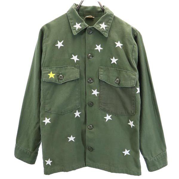 

US ARMY utility Star pattern embroidery Military jacket 16 1/2 khaki Men s Used