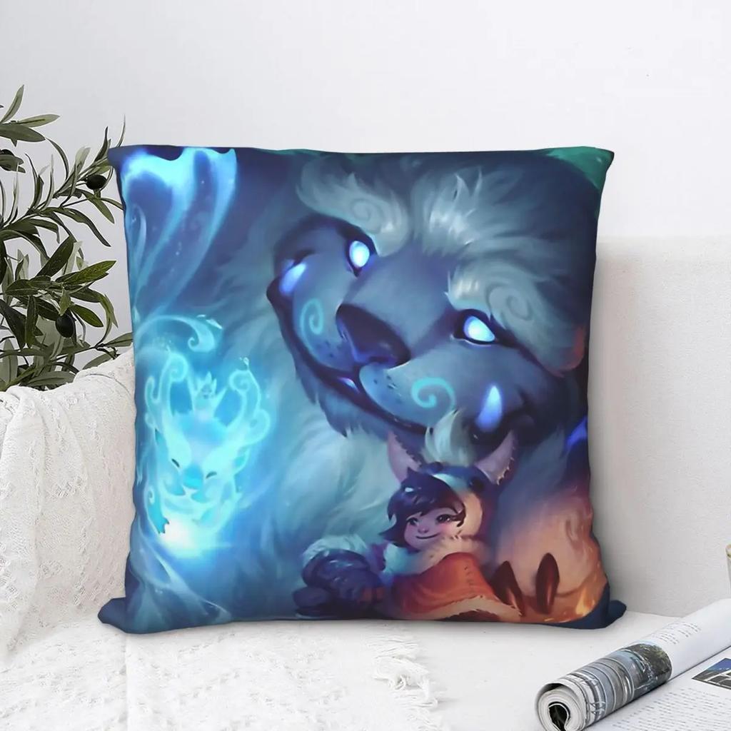 Nunu Willump Throw Pillow Case League Of Legends Game Backpack Coussin Covers DIY Printed Kawaii Home Decor