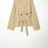 Womens Fashion Trench Coat With Belt Padded Shoulders Casual Loose Fit Fall Outerwear