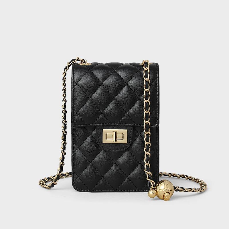 Mobile Phone Bag Women's New Summer Leather Women's Bag Small Bag Diamond Premium Chain Messenger Bag Bags