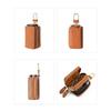 Leather Car Key Fob Case Cover Keychain Zipper Bag Protector Double Layer Pouch