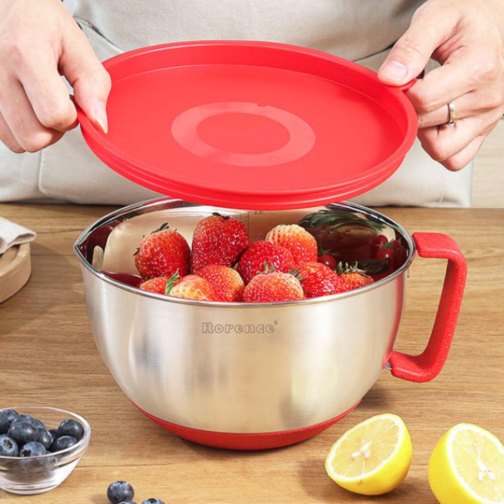 Non-slip Bottom Egg Beater Bowl Scaled Salad Basin Practical Mixing Bowl  Vegetable