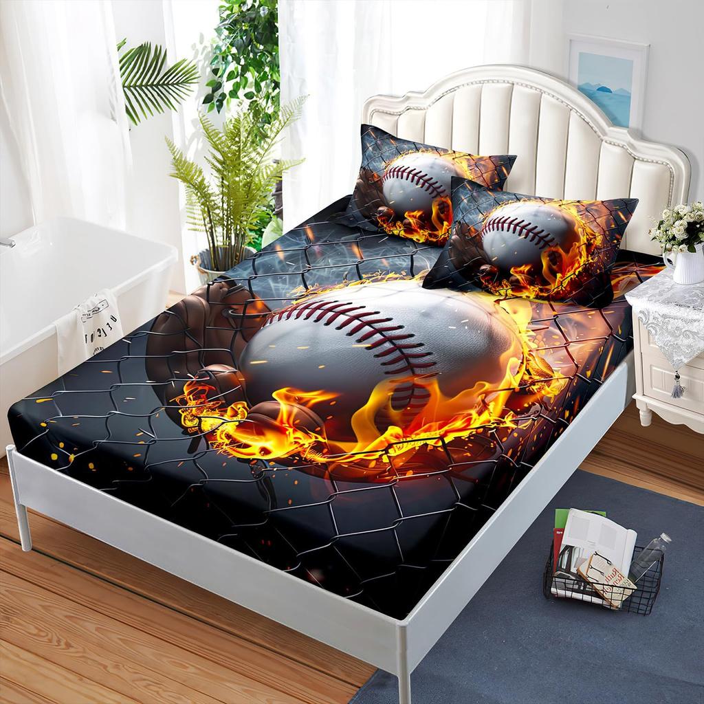 Ball Sports Pattern Mattress Three-Piece Digital Printing Mattress Bedding Set Adult Children