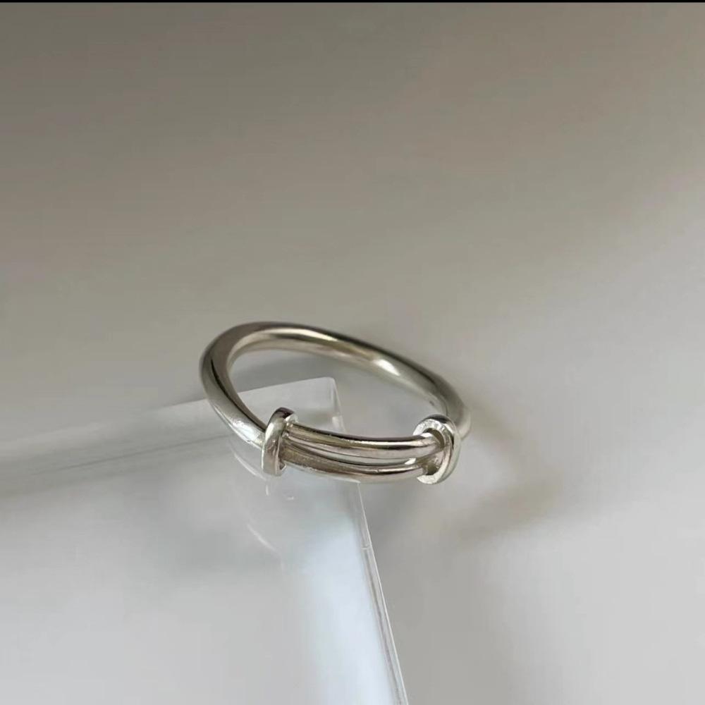 Retro Heavy Industry S plain ring, non-fading opening adjustable index finger ring