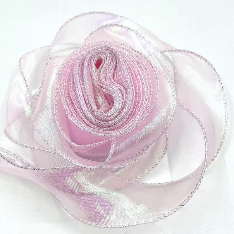 40mm 10Yards Fishtail Organza Ribbon  Reflective Iridescent Wavy Edge Ribbon for Gift Wrapping DIY Bow Bouquet Voile Ribbons