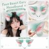 Faux Animal Ears Headband Costume Accessory for Cosplay and Party Wear