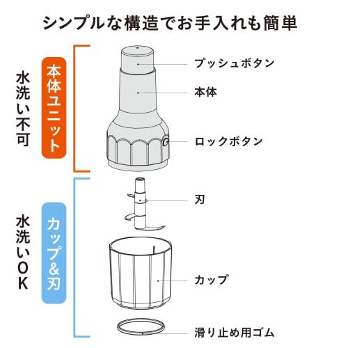 CB Japan Atomico Handy Chopper, Push-Type Vegetable Chopper, Chop Food To Your Desired Size