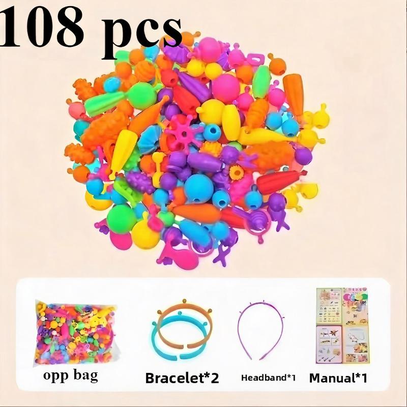 Children's DIY Bead Jewelry Making Kit Beginner Friendly Craft Set for Girls Make Necklace Bracelet Ring Art Craft Gift